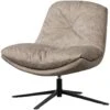 WOOOD Arve Draaifauteuil - Bedrukte Stof - Naturel Melange - 86x82x87