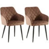 CLP Set Van 2 Eetkamerstoel Monett Zwart Frame - Fluweel - Bruin 12 CLP Set Van 2 Eetkamerstoel Monett Zwart Frame - Fluweel - Bruin -VIDAXL Winkel 1000170856