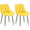 CLP Set Van 2 Eetkamerstoel Wallace Zwart Frame - Fluweel - Geel