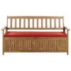 SOVANA - Tuinbank Met Opbergruimte - Lichthout/Rood - Acaciahout -VIDAXL Winkel 1000170919