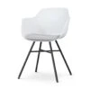 Nolon Noa-Liz Eetkamerstoel Wit - Lichtgrijs Kussen - Zwarte Poten -VIDAXL Winkel 1000171055