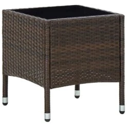 VidaXL - Loungetafel - Bruin - Poly Rattan - 40x40x45 Cm