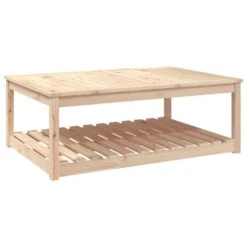 VidaXL - Loungetafel Met Opbergruimte - Naturel - Grenenhout - 121x82,5x45 Cm
