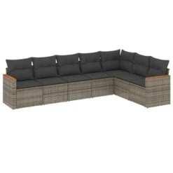 VidaXL 7-delige Loungeset Voor 7 Met Kussens - Gris - Poly Rattan
