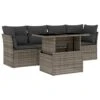 VidaXL Loungeset Voor 4 Met Kussens En Verstelbaar Salontafel - Gris - 5 Stuks -VIDAXL Winkel 1000172811