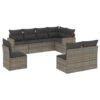 VidaXL 8-delige Loungeset Voor 8 Met Kussens - Gris - Poly Rattan -VIDAXL Winkel 1000172898