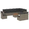 VidaXL 11-delige Loungeset Met Kussens En Salontafel - Gris - Poly Rattan -VIDAXL Winkel 1000172931