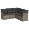 VidaXL 5-delige Loungeset Met Kussens Voor 5 Personen - Grijs - Poly Rattan -VIDAXL Winkel 1000172949