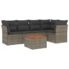 VidaXL Loungeset Met Kussens & Salontafel - Grijs - Poly Rattan - 6 Stuks -VIDAXL Winkel 1000172956