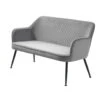 Nordic Home - Viggo Eetkamerbank - 129 Cm - Velvet - Grijs -VIDAXL Winkel 1000173563