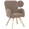 BJARN - Fauteuil - Bruin - Bouclé -VIDAXL Winkel 1000174034