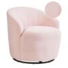 DAVIK - Fauteuil - Pastelroze - Bouclé -VIDAXL Winkel 1000174146