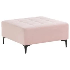 ABERDEEN - Ottomaan - Pastelroze - Fluweel