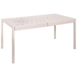 BARTICA - Tuintafel - Beige - 154 X 84 Cm - Synthetisch Materiaal