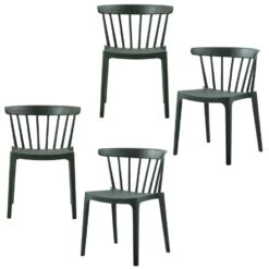 WOOOD Bliss Tuinstoelen - Kunststof - Army Groen - Set Van 4