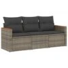 VidaXL 3-zits Loungebank Met Kussens - Grijs - Poly Rattan -179x62x69 Cm 17 VidaXL 3-zits Loungebank Met Kussens - Grijs - Poly Rattan -179x62x69 Cm -VIDAXL Winkel 1000179586