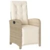 VidaXL - Verstelbare Tuinstoel Met Voetensteun - Beige - Poly Rattan -VIDAXL Winkel 1000179592