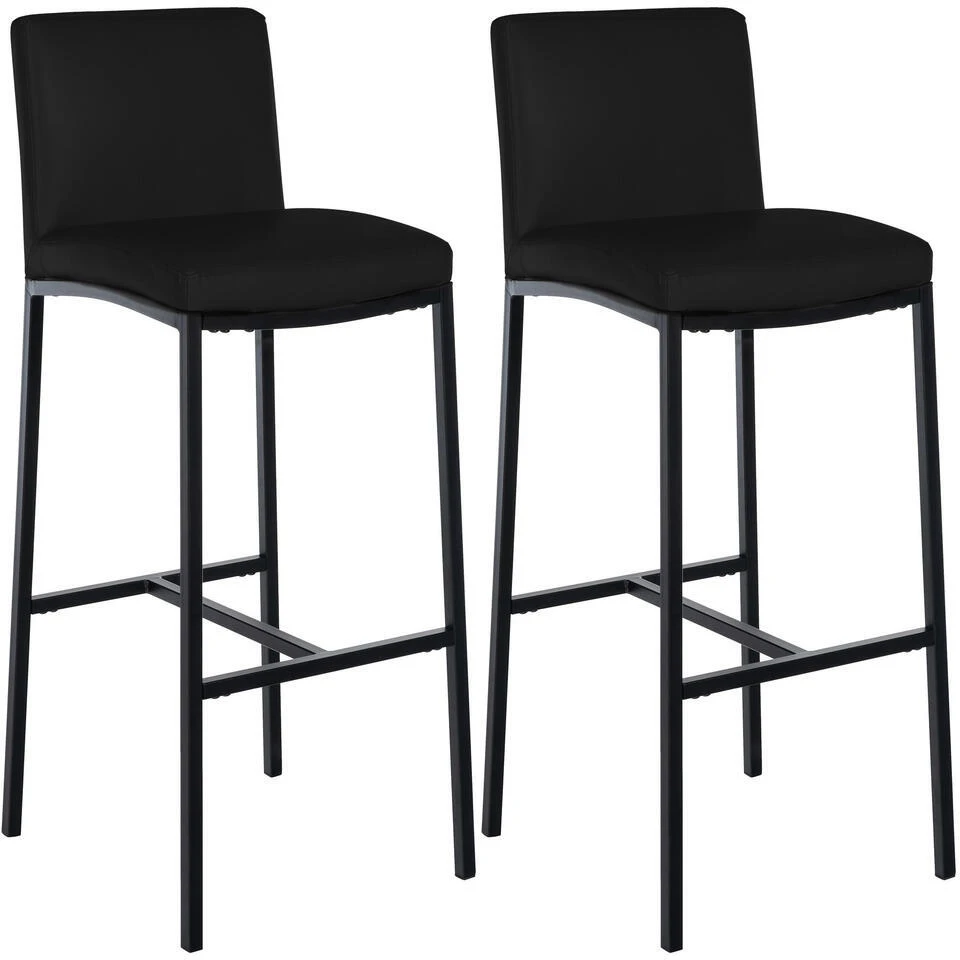 CLP Set Van 2 Barkruk Freeport Zwart Frame - Kunstleer - Zwart 1 CLP Set Van 2 Barkruk Freeport Zwart Frame - Kunstleer - Zwart