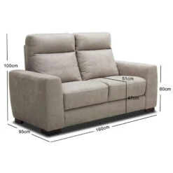 Bank James 2-zits - Lederlook - Zilvergrijs -VIDAXL Winkel 10100936 9600