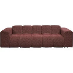 Bank Beau 3-zits - Stof Raven - Wijnrood