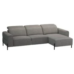 Hoekbank Dave Rechts - Elektrisch Verstelbaar - Stof Pure - Grijs -VIDAXL Winkel 10112251 0300