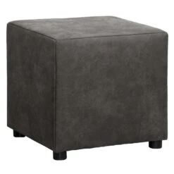 Hocker Nando - Antraciet - Stof Preston - 46x46x46 Cm 4 Hocker Nando - Antraciet - Stof Preston - 46x46x46 Cm -VIDAXL Winkel 10209445 0300