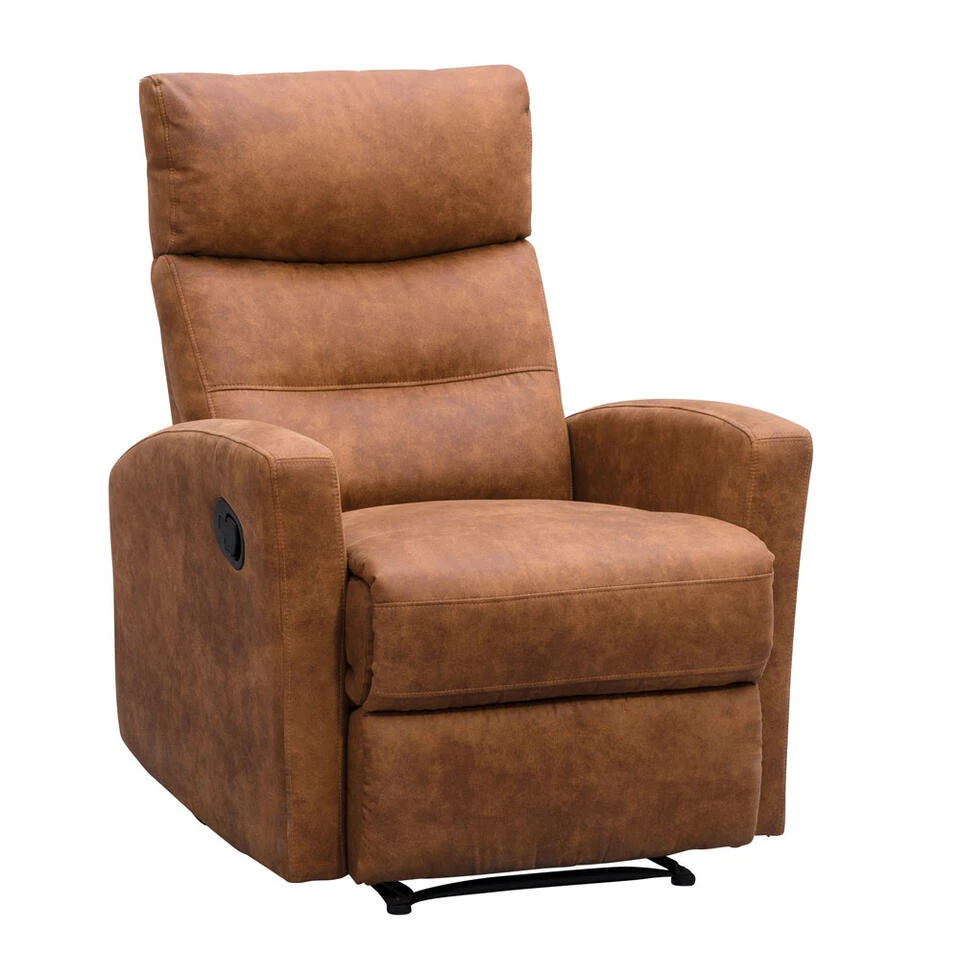 Relaxfauteuil Jackson - Stof - Cognac 2 Relaxfauteuil Jackson - Stof - Cognac - Afbeelding 2