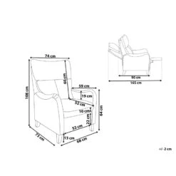Beliani TV-fauteuil ROYSTON - Grijs Polyester -VIDAXL Winkel 1028a966e46d4624a52fad4a9e8d0753