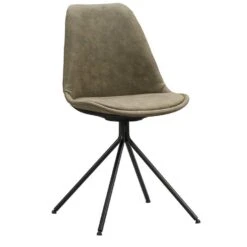 Eetkamerstoel Senja - Stof - Groen - Zwart Metaal -VIDAXL Winkel 10302742 0300