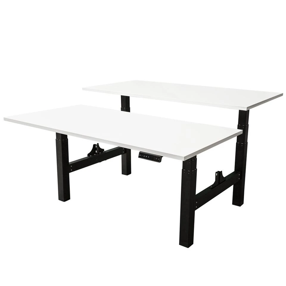 Elektrisch Verstelbaar Duo Bureau - 180x80 Cm - Two Dual Motor - Zwart / Wit 1 Elektrisch Verstelbaar Duo Bureau - 180x80 Cm - Two Dual Motor - Zwart / Wit