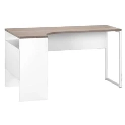 Hoekbureau Hannover - Wit/truffel - 76,8x145x81 Cm -VIDAXL Winkel 11300675 0300