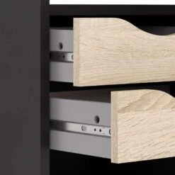 Hoekbureau Hannover - Zwart/eikenkleur - 76,8x145x81 Cm -VIDAXL Winkel 11300790 9001