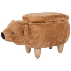 Beliani Hocker BEAR - Bruin Polyester