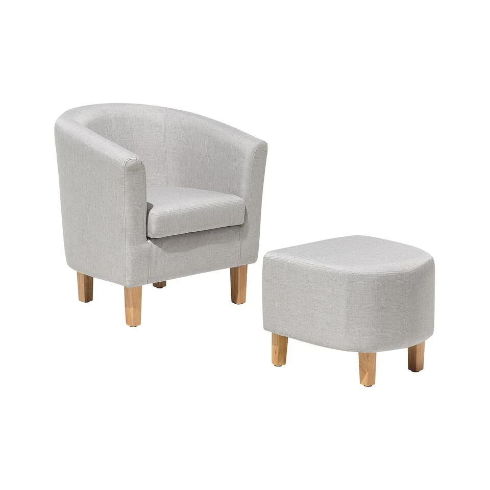 Beliani Cocktailstoel HOLDEN - Grijs Polyester 1 Beliani Cocktailstoel HOLDEN - Grijs Polyester