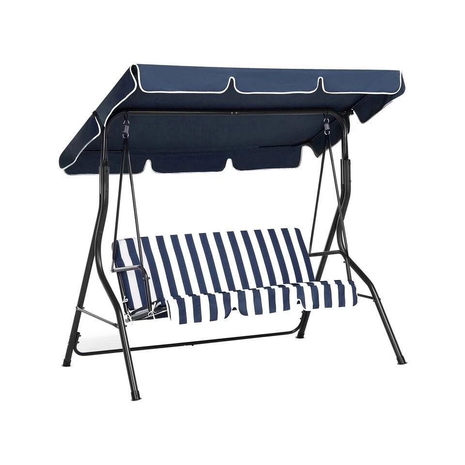 Beliani Schommelbank CHAPLIN - Blauw Staal 1 Beliani Schommelbank CHAPLIN - Blauw Staal