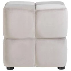 Poef Blokkie - Taupe - 43x43x43 Cm