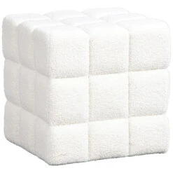 Poef Marbella - Wit - 43xØ43 Cm