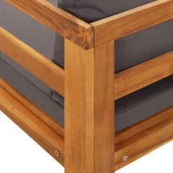 VidaXL - Ligbed Met 1 Armleuning - Grijs - Acaciahout -VIDAXL Winkel 123a9f394e2849e79f840e2a9b760bbe