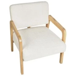 HJO - Fauteuil - Wit - Bouclé -VIDAXL Winkel 123cac772fad4036920fff21a736b698