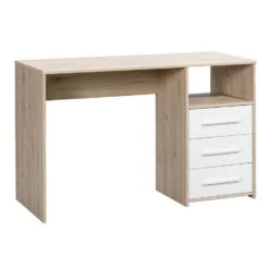 Bureau Oslo - Eikenkleur/wit - 75x120x50,5 Cm -VIDAXL Winkel 12503015 0300