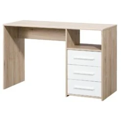 Bureau Oslo - Eikenkleur/wit - 75x120x50,5 Cm -VIDAXL Winkel 12503015 0301