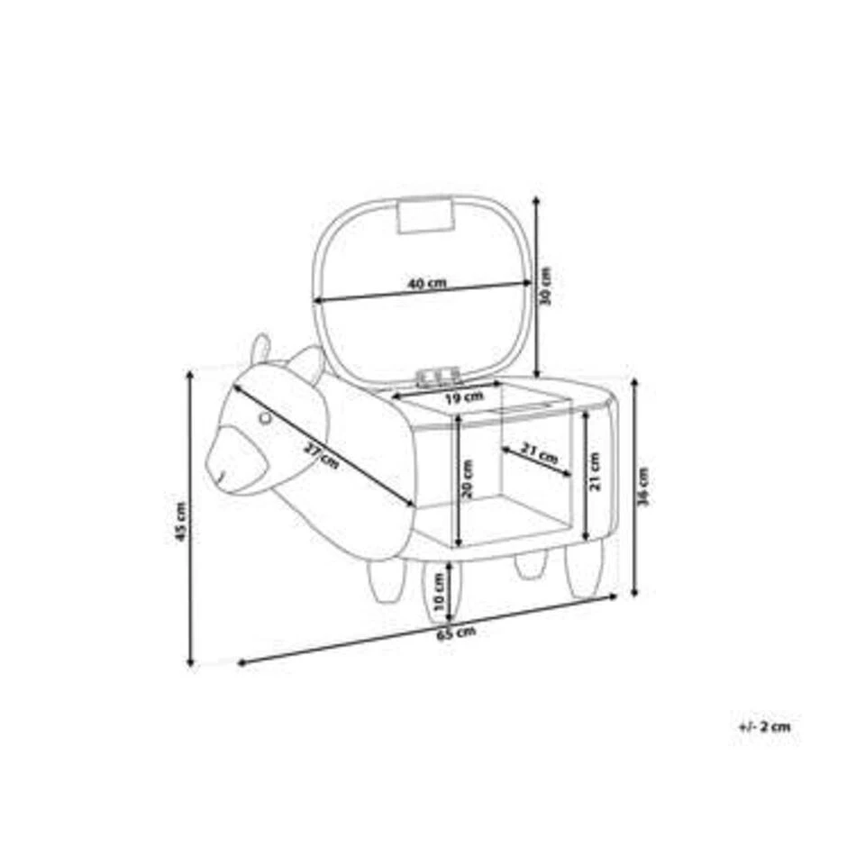 Beliani Dierenhocker ALPACA - Wit Polyester, Katoen 4 Beliani Dierenhocker ALPACA - Wit Polyester, Katoen - Afbeelding 4
