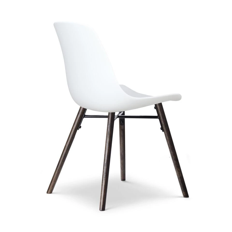 Nolon Nena-Pip Eetkamerstoel Wit - Kunststof - Walnoot Poten 3 Nolon Nena-Pip Eetkamerstoel Wit - Kunststof - Walnoot Poten - Afbeelding 3