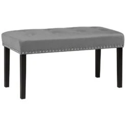 Beliani Hocker YORKTON - Grijs Fluweel