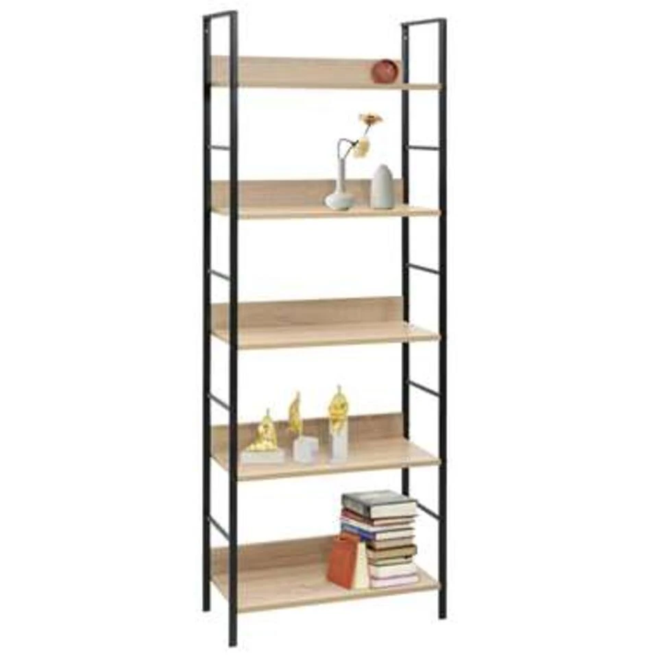 VidaXL Boekenkast 5 Schappen 60x27,6x158,5 Cm Spaanplaat Eikenkleurig 2 VidaXL Boekenkast 5 Schappen 60x27,6x158,5 Cm Spaanplaat Eikenkleurig - Afbeelding 2