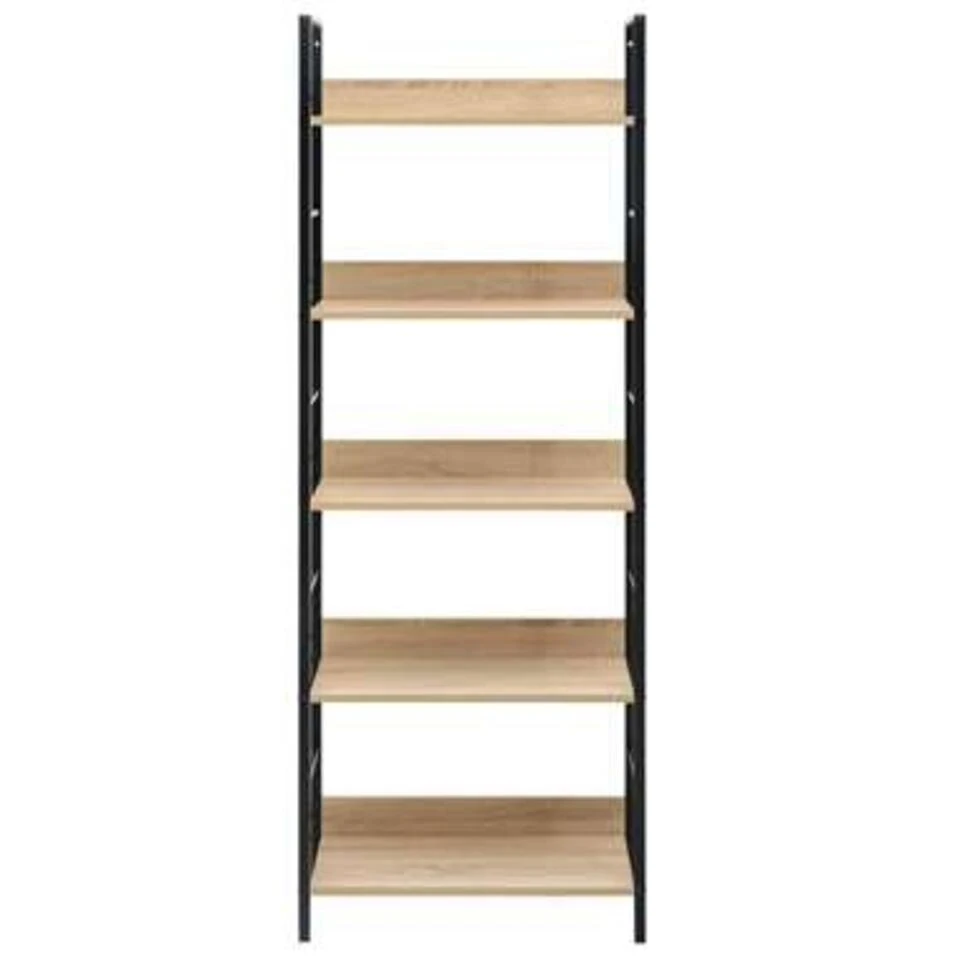 VidaXL Boekenkast 5 Schappen 60x27,6x158,5 Cm Spaanplaat Eikenkleurig 3 VidaXL Boekenkast 5 Schappen 60x27,6x158,5 Cm Spaanplaat Eikenkleurig - Afbeelding 3