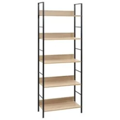VidaXL Boekenkast 5 Schappen 60x27,6x158,5 Cm Spaanplaat Eikenkleurig