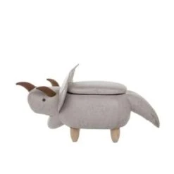 Beliani Hocker TRICERATOPS - Grijs Polyester -VIDAXL Winkel 1476873512 0103