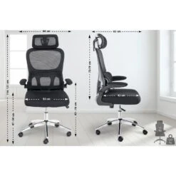 CLP Bureaustoel Overton Chroom Frame - Stof - Zwart -VIDAXL Winkel 147d058e3dad46feae87abc0de7bc553