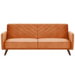 Beliani Driezitsbank - SENJA Oranje Fluweel